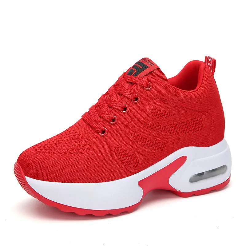 Women High Top Walking Footwear 9 Cm Wedges Sports Shoes