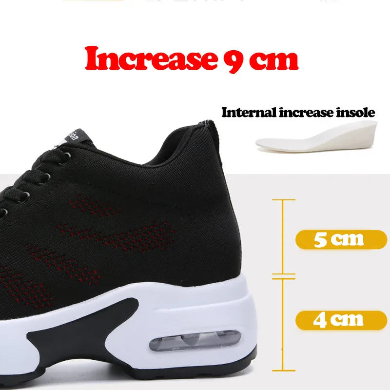 Women High Top Walking Footwear 9 Cm Wedges Sports Shoes