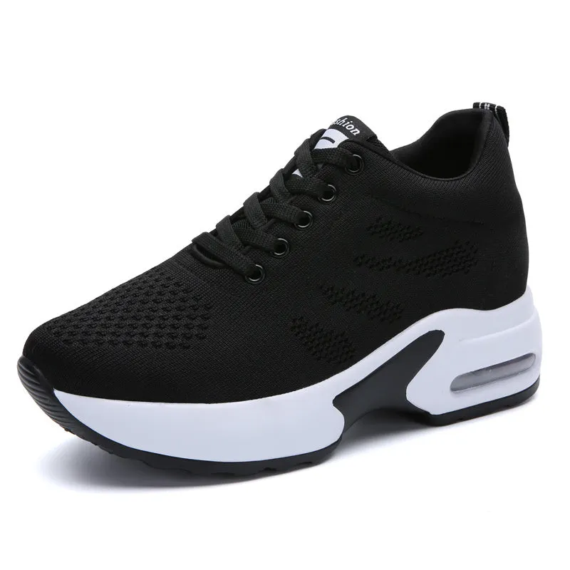 Women High Top Walking Footwear 9 Cm Wedges Sports Shoes